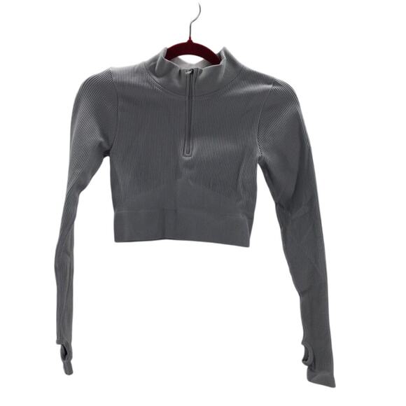 SPORTS 2 PC XS gray ribbed fitted athletic lounge comfort leggings top NEW B123 - Picture 2 of 11